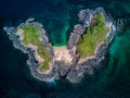 Aerial Drone Photo - Deserted island in the Pacific Ocean off the coast of Costa Rica Royalty Free Stock Photo