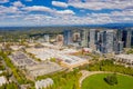 Aerial drone photo Downtown Bellevue Washington USA Royalty Free Stock Photo