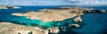 Drone photo - The beautiful Blue Lagoon of Comino Island. Malta Royalty Free Stock Photo