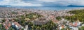 Aerial drone photo of famous town and castle of Patras, Peloponnese, Greece. Panorama Royalty Free Stock Photo