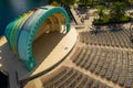 Aerial drone photo Lake Eola clamshell amphitheater Orlando Florida USA