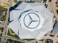 Aerial drone photo Mercedes Benz Stadium Atlanta Georgia USA direct overhead photo