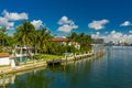 Aerial drone photo Miami Beach lux homes on the bay