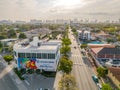 Aerial drone photo Miami Dade Little Havana Ocean Bank welcome sign