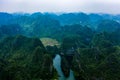Aerial drone photo - Mountains and rivers of northern Vietnam
