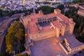 Aerial drone photo of Palace of the Grand Master in Rhodes, Greece Royalty Free Stock Photo