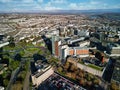 Aerial drone photo of Plymouth city centre with skyscrapper