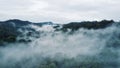 Aerial drone photo of the rainforest, Borneo, Malaysia