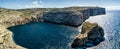 Drone photo - The rugged coastline of Gozo, Malta Royalty Free Stock Photo