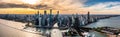 Aerial drone photo - Skyline of Chicago Illinois at sunset. Royalty Free Stock Photo