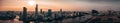 Aerial drone photo - Skyline of Saigon Ho Chi Minh City at sunset. Vietnam Royalty Free Stock Photo