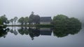 Aerial drone photo of St. Finbarr's Church, Gougane Barra, West ireland