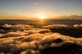 Aerial drone photo - Sunset over the Southern Japanese Alps, Japan Royalty Free Stock Photo