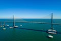 Sunshine Skyway Bridge Tampa shot with a drone Royalty Free Stock Photo