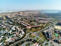 Aerial drone photography Almerimar townscape, Almeria province. Andalucia, Spain