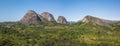 Aerial drone photography of a tropical landscape, with forest and mountains Kumbira forest reserve