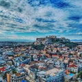 Greece Athens aerial picture drone in the city