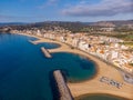 Aerial drone picture from small village Sant Antoni de Calonge from Spain, in Costa Brava