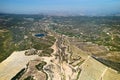 Aerial drone point of view countryside of Pinar de Campoverde. Spain