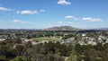 The aerial drone point of view photography of residential house aerial view at Wodonga is a city on the Victorian side.