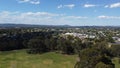 The aerial drone point of view photography of residential house aerial view at Wodonga is a city on the Victorian side.