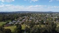 The aerial drone point of view photography of residential house aerial view at Wodonga is a city on the Victorian side.