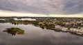 Aerial drone scenery Kuopio city and lakes in Eastern finland., Norrthern Savonia