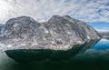 Aerial drone shot of beautiful Austria village Hallstatt at foot Royalty Free Stock Photo