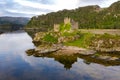 Aerial drone shot of Castle Tioram, Scottish Highlands Royalty Free Stock Photo