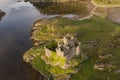 Aerial drone shot of Castle Tioram, Scottish Highlands Royalty Free Stock Photo