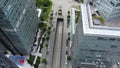 Aerial drone shot of downtown Vancouver, Canada