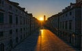 Empty Stradun street during the corona virus pandemic in Dubrovnik