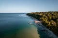 Aerial Drone Shot of the Famous Infinite Bridge in Aarhus, Denmark Royalty Free Stock Photo