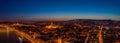 Aerial drone shot of Fisherman Bastion on buda hill in Budapest twilight Royalty Free Stock Photo