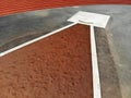 Aerial drone shot of a running track Royalty Free Stock Photo