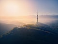 Panorama of Almaty city with TV tower in Kazakhstan