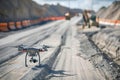 Aerial Drone Surveying and Mapping Technology for Construction Site Analysis Royalty Free Stock Photo
