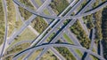 Aerial drone view above the Light Horse Interchange in Sydney, NSW Australia at the junction of the M4 Western Motorway and the M7