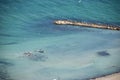 Aerial and drone view from above to bay at Alicante Beach, Costa Blanca