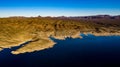 Aerial, drone view of Alamo Lake, Arizona Royalty Free Stock Photo