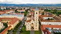 Aerial drone view of Alba Carolina Citadel in Alba-Iulia, Romania Royalty Free Stock Photo