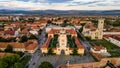Aerial drone view of Alba Carolina Citadel in Alba-Iulia, Romania Royalty Free Stock Photo
