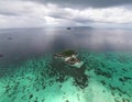 Aerial view of amazing tropical paradise Koh Kra island in Thailand