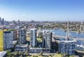 Aerial drone view of Anzac Bridge looking toward Pyrmont in Sydney, Australia Royalty Free Stock Photo