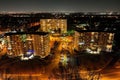 Aerial Drone View of Apartment Condo Community at Night