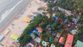 Aerial drone view of Arambol beach at Goa. India. Royalty Free Stock Photo