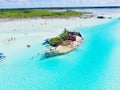 Aerial drone view of Bacalar in Mexico