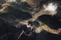 Aerial drone view of Batur volcano caldera in Bali Royalty Free Stock Photo
