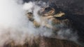 Aerial drone view of Batur volcano caldera in Bali Royalty Free Stock Photo