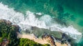 Aerial drone view of beautiful sea wave Royalty Free Stock Photo